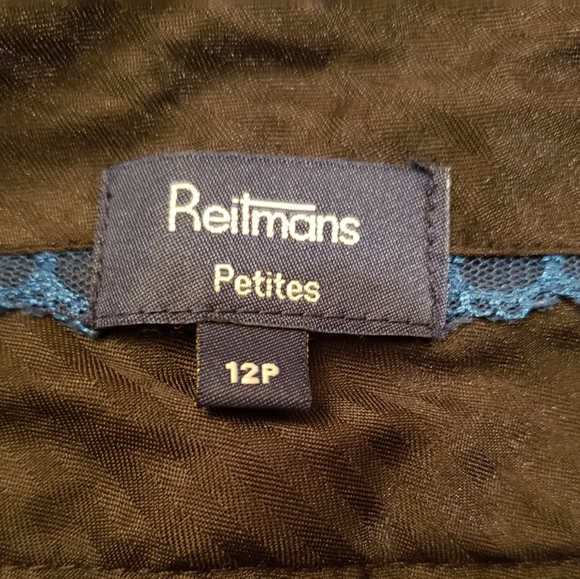 3/$25 Reitmans black crop/petite wide leg dress pants, mid-rise size 12p - Picture 4 of 7